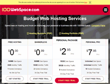 Tablet Screenshot of 100webspace.com